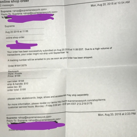 Supreme Backpack (FW18) Purple - Picture 8 of 8